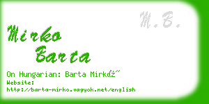 mirko barta business card